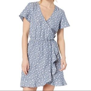 NWT J.Crew Chambray Ruffle Faux-Wrap Dress